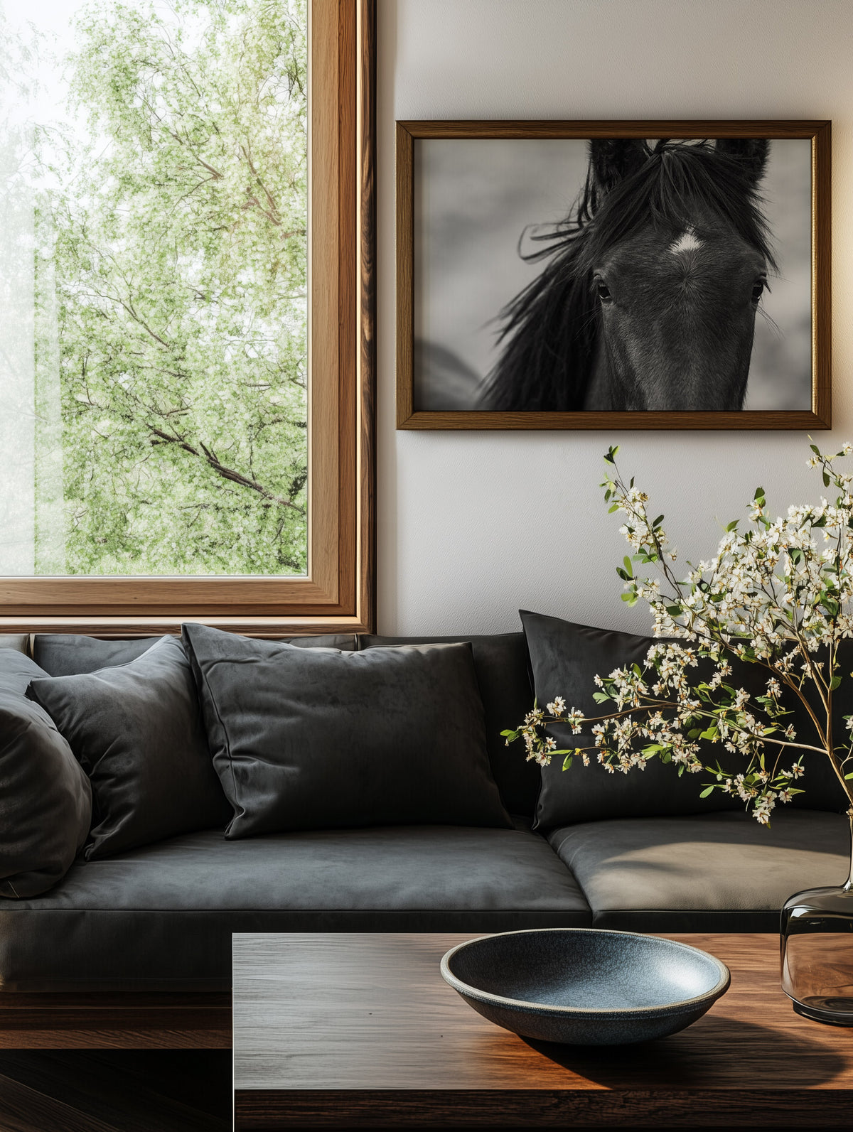 Wild Black Horse Portrait