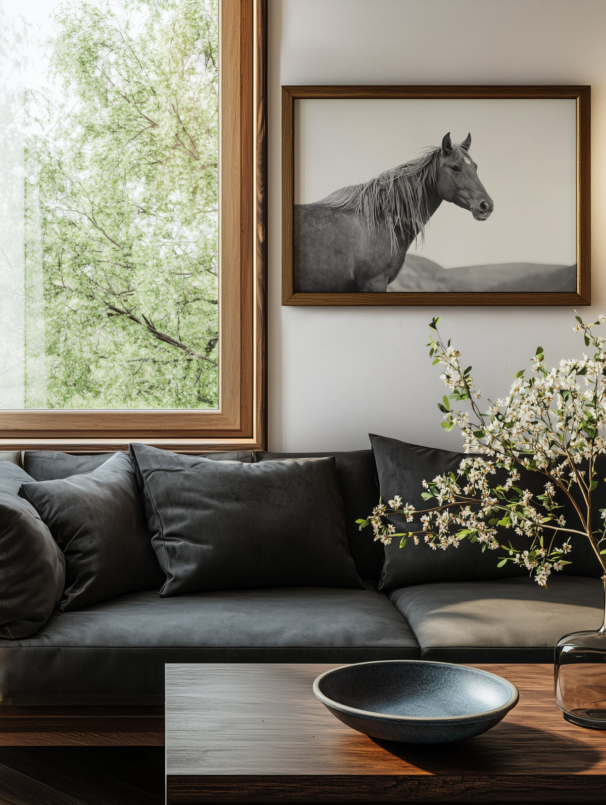 Wild Mare in Black and White