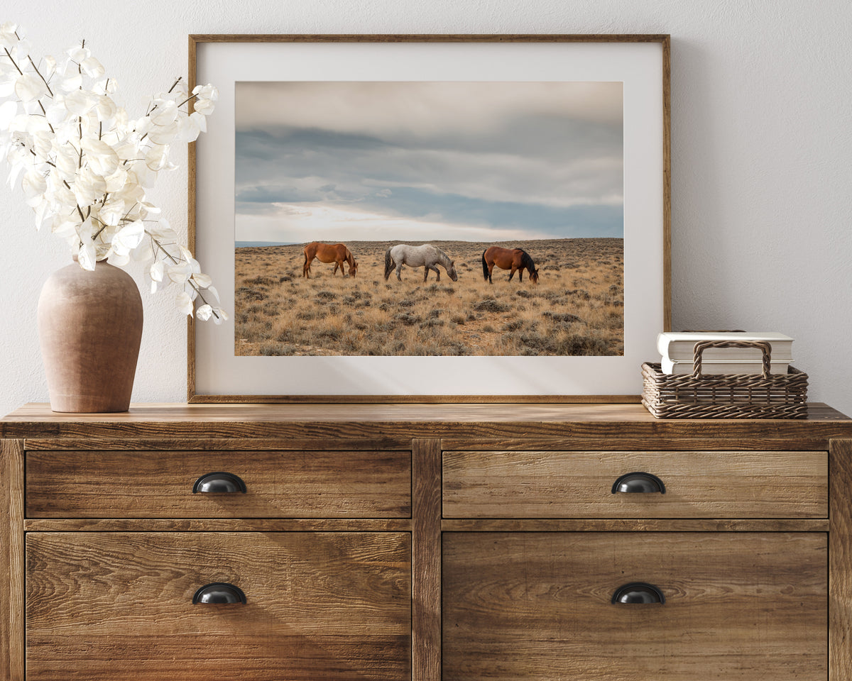 Grazing Horses in Landscape