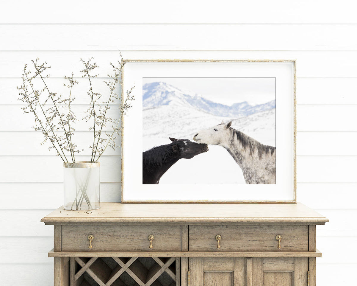 Horses in Snow Print